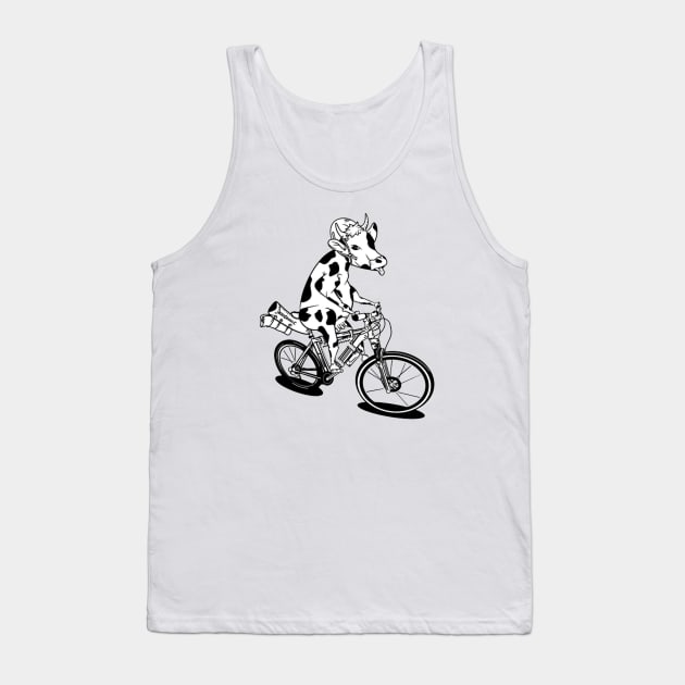 Cow riding a bicycle Tank Top by clyburn